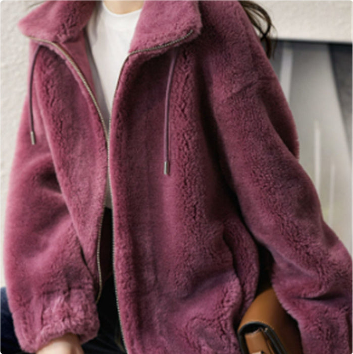 High Neck Fleece Cardigan