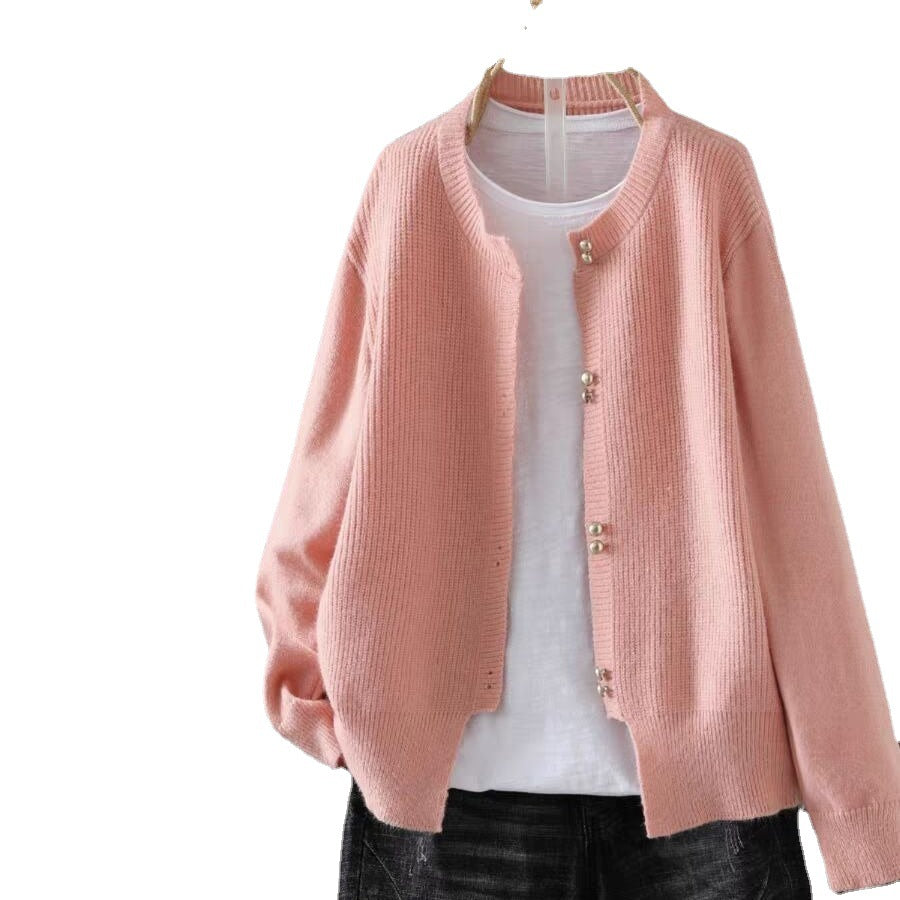 Women's Loose Knitted Cardigan - Soft Classic Autumn Sweater Coat
