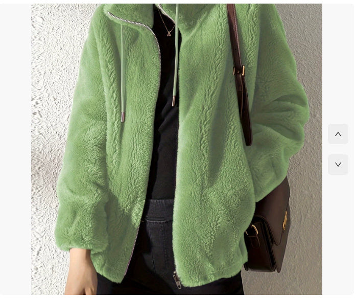 High Neck Fleece Cardigan