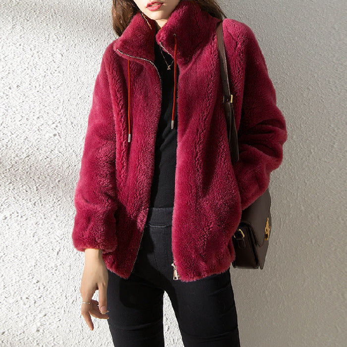 High Neck Fleece Cardigan